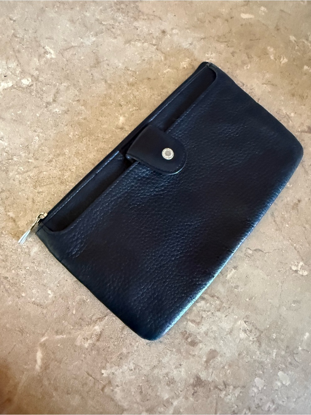 Sleek Black Mini Leather Pouch - Women
